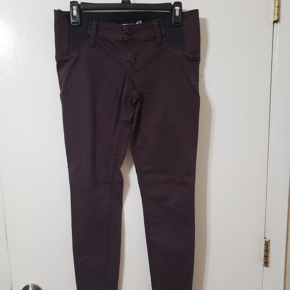 Burgundy Under Belly Maternity Jeggings By Isabel Maternity Size 0